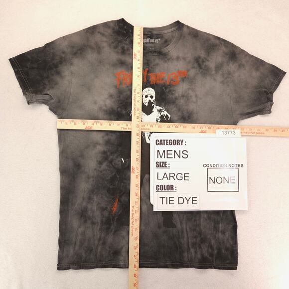 Friday the 13th Movie Crew Neck Short Sleeve Graphic T Shirt Mens Size L Tie Dye - Picture 5 of 9